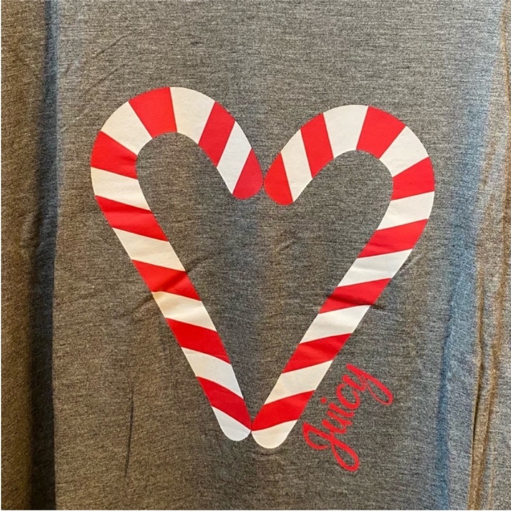 Juicy Couture NWT 2-Piece Christmas Pajama Set Gray Red & White ~price is firm - Picture 10 of 11